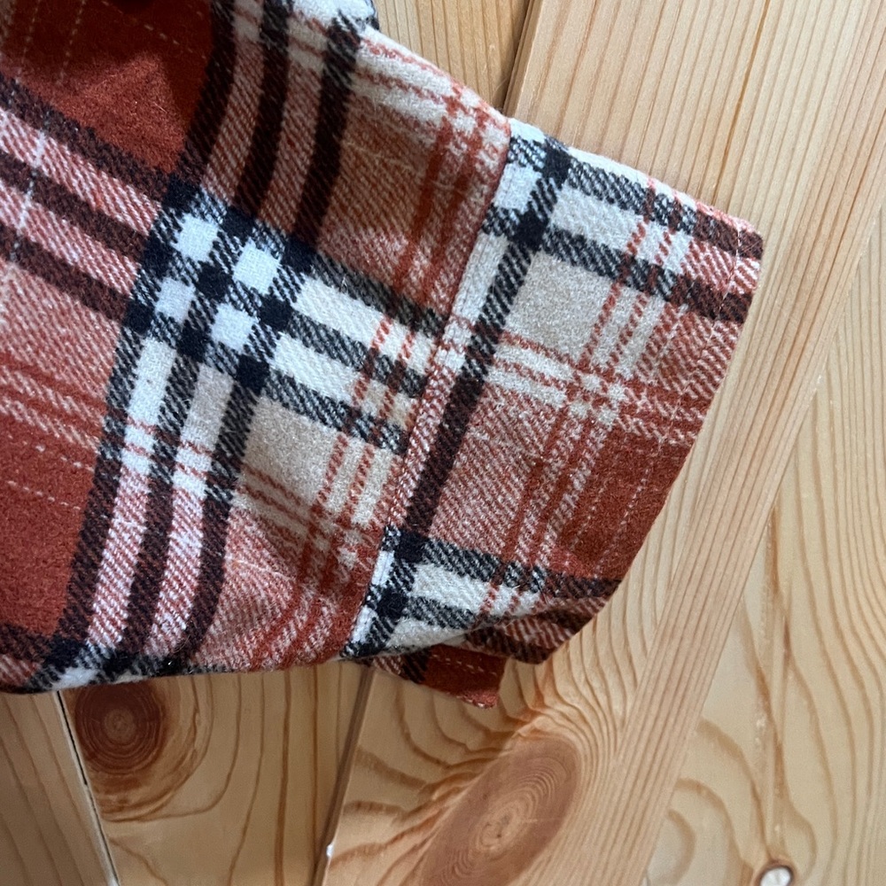 JODIFL Rust Plaid Utility Jacket plus size 3xhas front pickets 2 front pockets - Picture 6 of 9